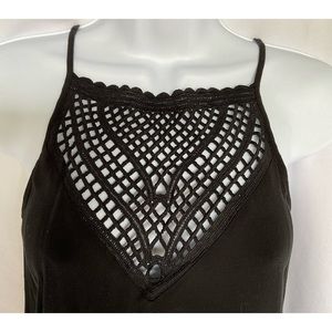 Love on a Hanger Womens crocheted upper Blk Sz Small  Can be dressed up or Down.